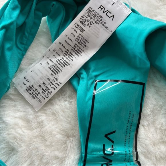 NEW RVCA Teal Blue Brazilian Cheeky Bikini Bottoms Size XL - Picture 4 of 5